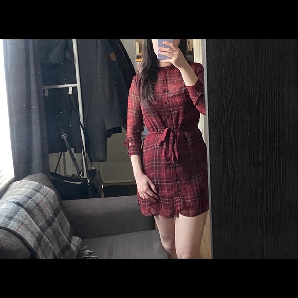 Plaid long sleeve Mini Dress - Picture 4 of 4
